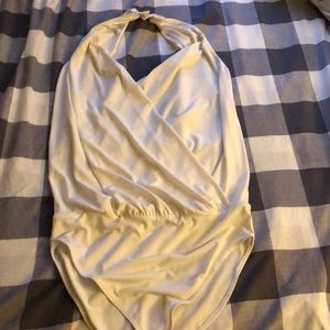 Express cream colored halter bodysuit